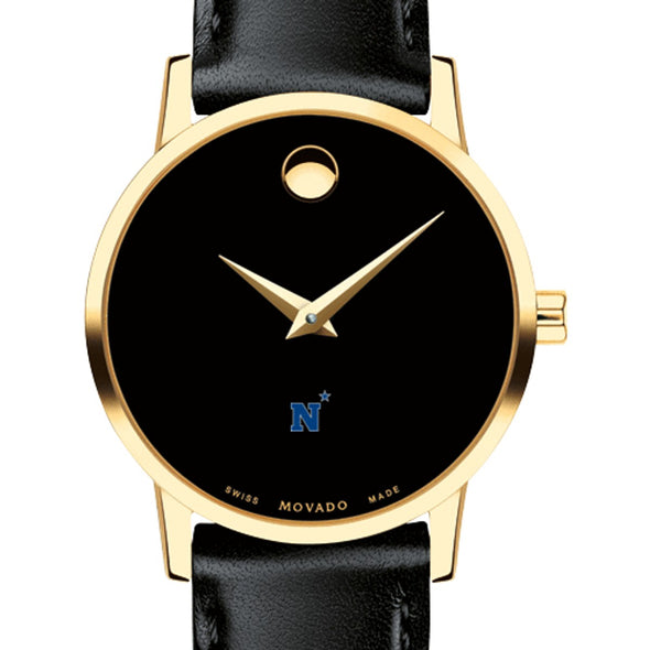 USNA Women&#39;s Movado Gold Museum Classic Leather Shot #1