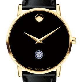 USNI Men's Movado Gold Museum Classic Leather Shot #1