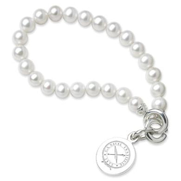 USNI Pearl Bracelet with Sterling Silver Charm Shot #1