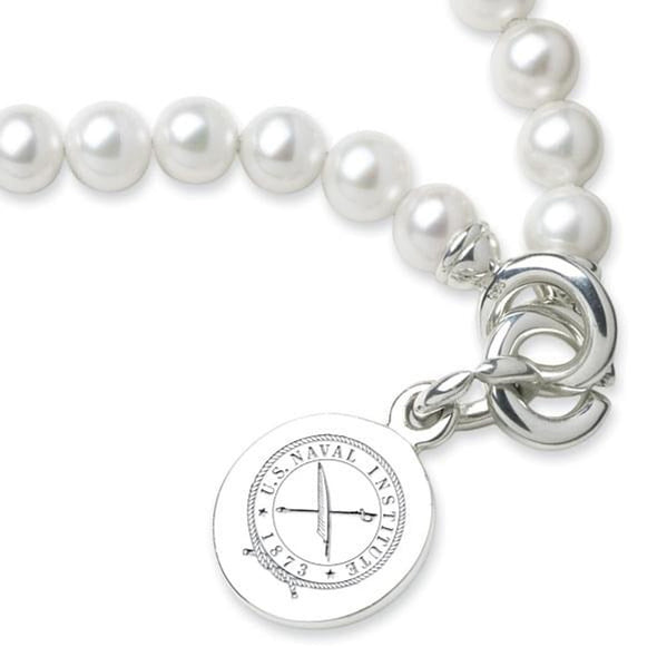 USNI Pearl Bracelet with Sterling Silver Charm Shot #2