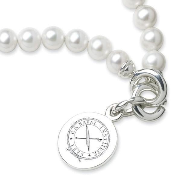 USNI Pearl Bracelet with Sterling Silver Charm Shot #2