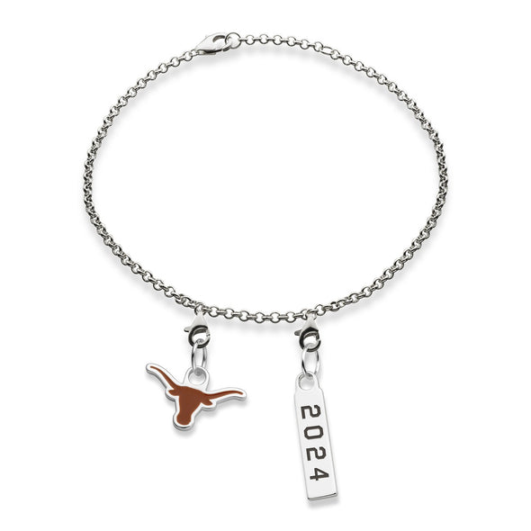 UT Austin Class Year Sterling Silver Anklet Shot #3
