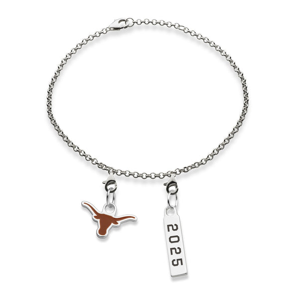 UT Austin Class Year Sterling Silver Anklet Shot #2