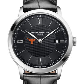 UT Austin Men's Baume et Mercier 40mm Classima Quartz Watch with Black Dial & Black Leather Strap Shot #1