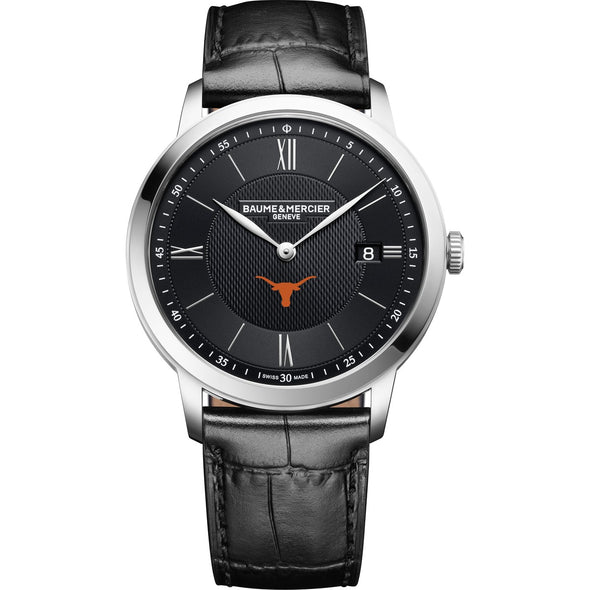UT Austin Men's Baume et Mercier 40mm Classima Quartz Watch with Black Dial & Black Leather Strap Shot #2