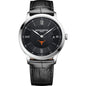 UT Austin Men's Baume et Mercier 40mm Classima Quartz Watch with Black Dial & Black Leather Strap Shot #2