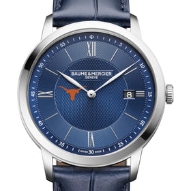 UT Austin Men's Baume et Mercier 40mm Classima Quartz Watch with Blue Dial & Dark Blue Leather Strap Shot #1