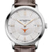UT Austin Men's Baume et Mercier 40mm Classima Quartz Watch with Silver Dial & Dark Brown Leather Strap