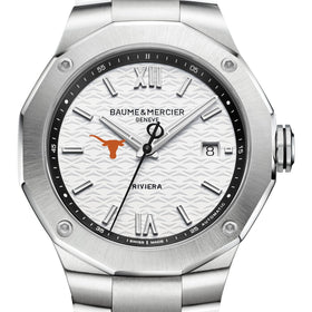 UT Austin Men's Baume et Mercier 42mm Riviera Watch with White Dial & Bracelet Shot #1