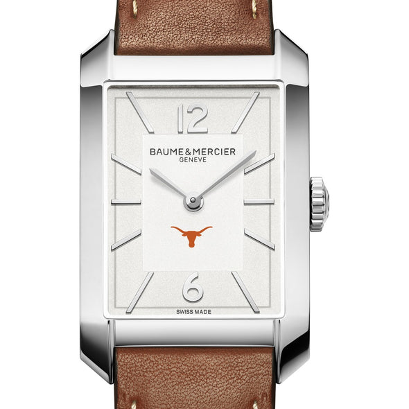 UT Austin Men's Baume et Mercier 43X27mm Hampton Watch with Silver Dial & Tan Leather Strap Shot #1