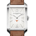 UT Austin Men's Baume et Mercier 43X27mm Hampton Watch with Silver Dial & Tan Leather Strap