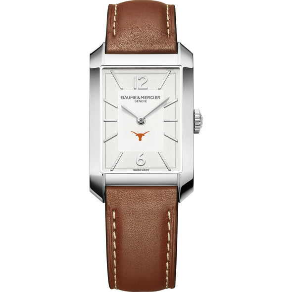 UT Austin Men's Baume et Mercier 43X27mm Hampton Watch with Silver Dial & Tan Leather Strap Shot #2