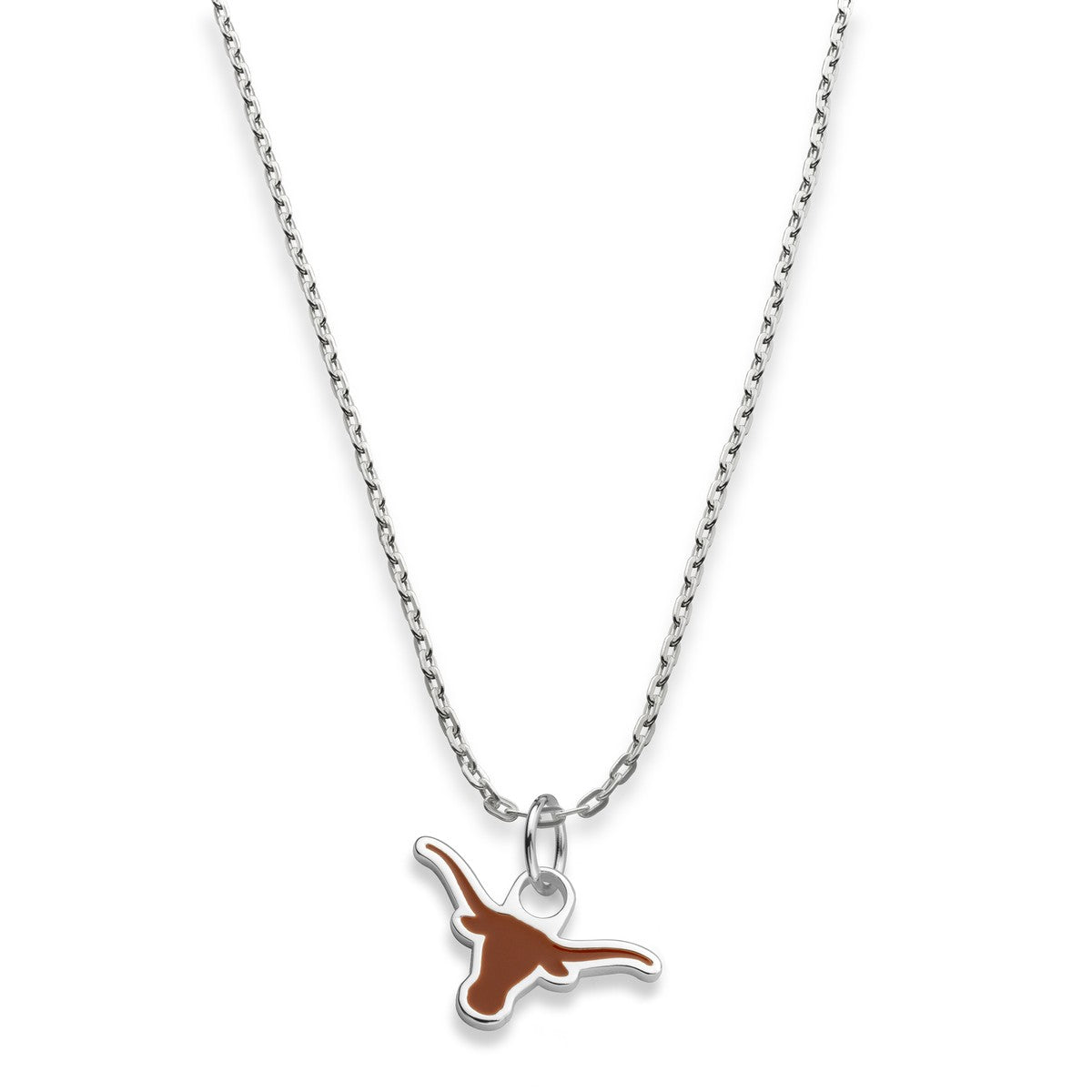 UT Austin Sterling Silver Necklace with Enamel Charm | M.LaHart & Co.