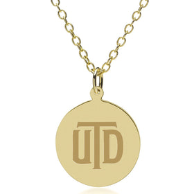 UT Dallas 14K Gold Pendant & Chain Shot #1