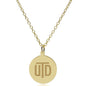 UT Dallas 14K Gold Pendant & Chain Shot #2