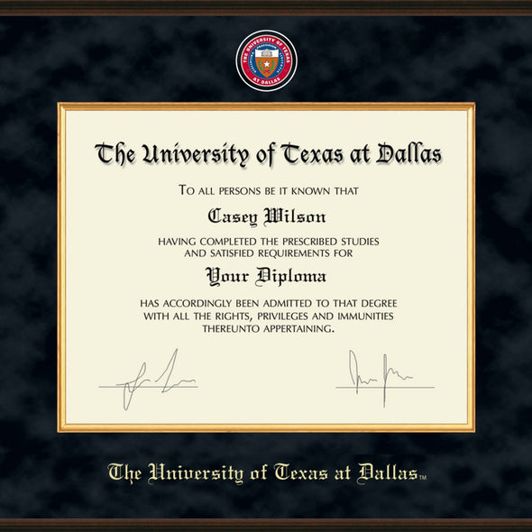 UT Dallas Diploma Frame - Excelsior Shot #2
