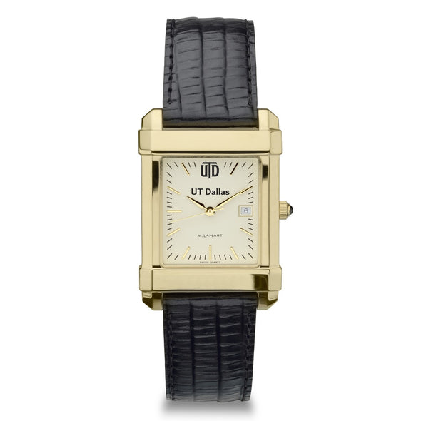 UT Dallas Men's Gold Quad with Leather Strap Shot #2