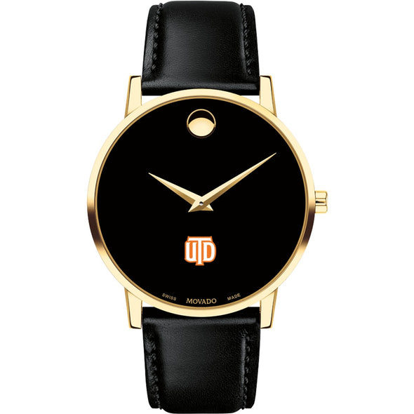 UT Dallas Men's Movado Gold Museum Classic Leather Shot #2