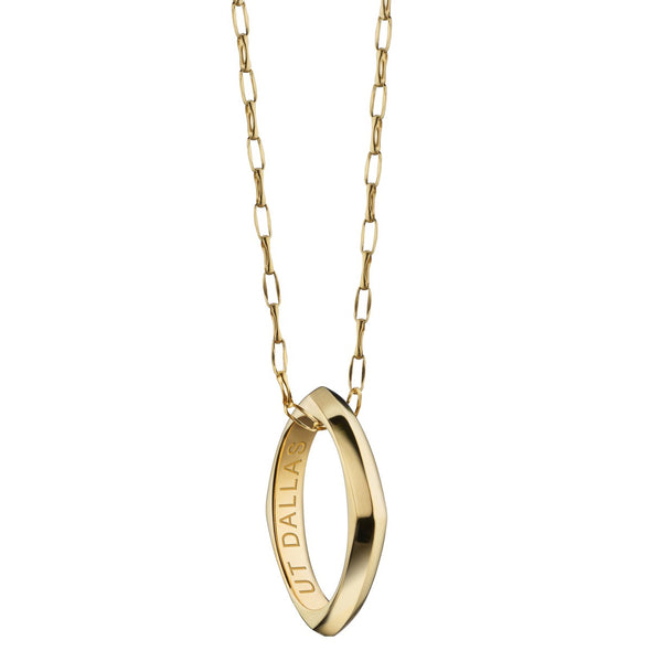 UT Dallas Monica Rich Kosann Poesy Ring Necklace in Gold Shot #1