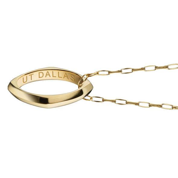 UT Dallas Monica Rich Kosann Poesy Ring Necklace in Gold Shot #3