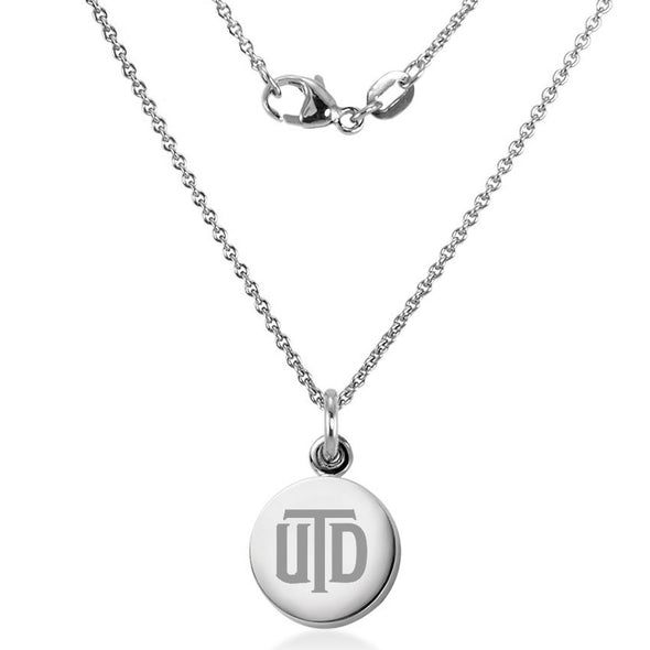 UT Dallas Necklace with Charm in Sterling Silver Shot #2