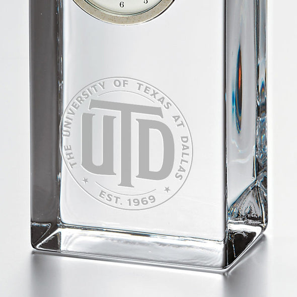 UT Dallas Tall Glass Desk Clock by Simon Pearce Shot #2