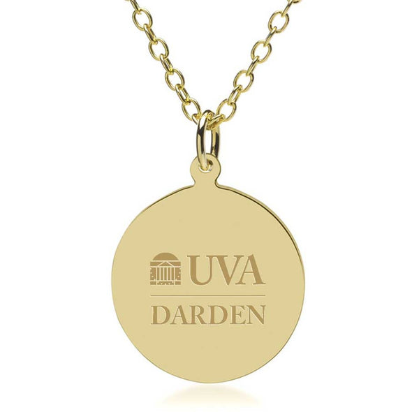 UVA Darden 14K Gold Pendant &amp; Chain Shot #1