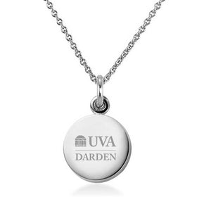 UVA Darden Necklace with Charm in Sterling Silver Shot #1
