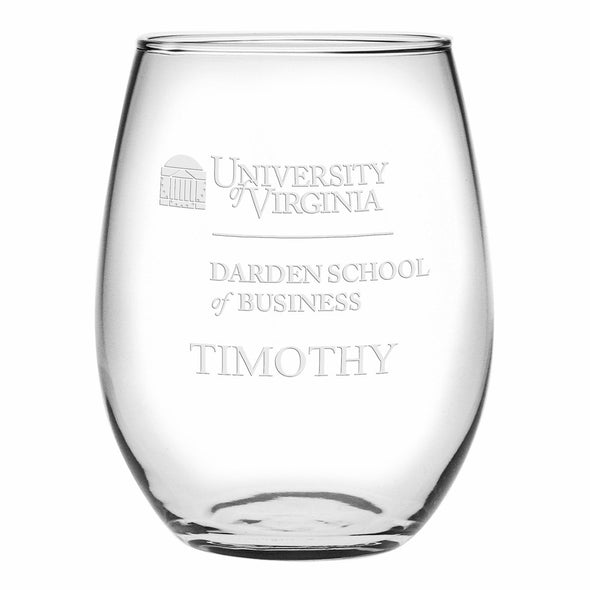 UVA Darden Stemless Wine Glasses Made in the USA - Set of 2 Shot #1