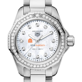 UVA Darden Women's TAG Heuer Steel Aquaracer with Diamond Dial & Bezel Shot #1