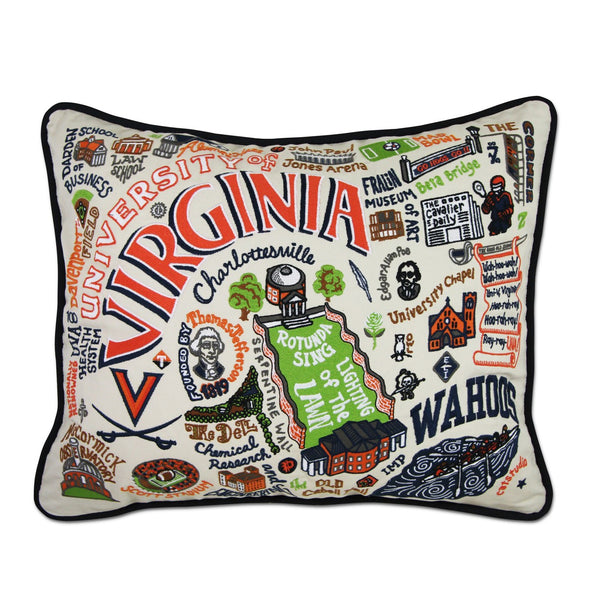 UVA Embroidered Pillow Shot #1