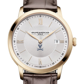 UVA Men's Baume et Mercier 40mm Gold PVD Classima Watch with Silver Dial & Dark Brown Leather Strap Shot #1