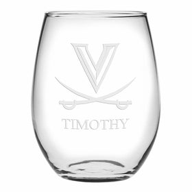 UVA Stemless Wine Glasses Made in the USA - Set of 2 Shot #1