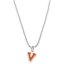 UVA Sterling Silver Necklace with Enamel Charm Shot #1