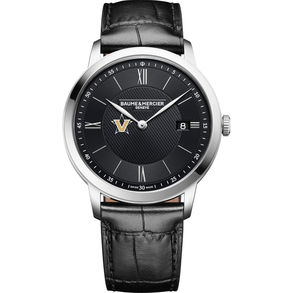 Vanderbilt Men's Baume et Mercier 40mm Classima Quartz Watch with Black Dial & Black Leather Strap Shot #2