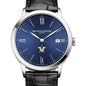 Vanderbilt Men's Baume et Mercier 40mm Classima Watch with Blue Dial & Black Leather Strap Shot #1