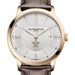Vanderbilt Men's Baume et Mercier 40mm Gold PVD Classima Watch with Silver Dial & Dark Brown Leather Strap