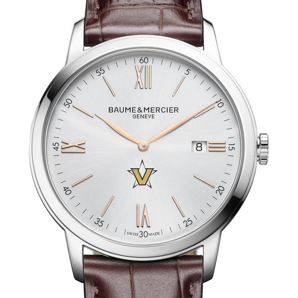 Vanderbilt Men's Baume et Mercier 42mm Classima Watch with Silver Dial & Brown Leather Strap Shot #1