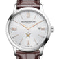 Vanderbilt Men's Baume et Mercier 42mm Classima Watch with Silver Dial & Brown Leather Strap Shot #1