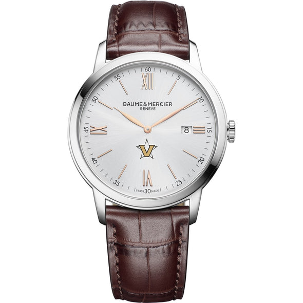 Vanderbilt Men's Baume et Mercier 42mm Classima Watch with Silver Dial & Brown Leather Strap Shot #2