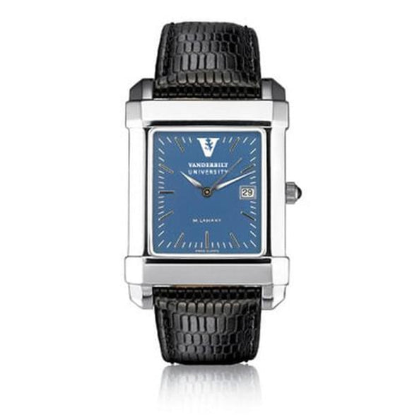 Vanderbilt Men&#39;s Blue Quad Watch with Leather Strap Shot #2