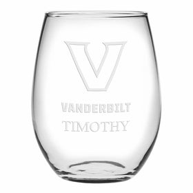 Vanderbilt Stemless Wine Glasses Made in the USA - Set of 2 Shot #1