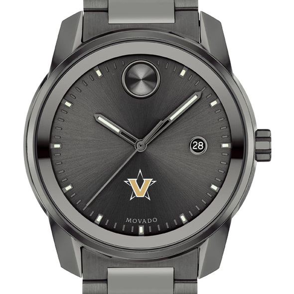 Vanderbilt University Men's Movado BOLD Gunmetal Grey with Date Window Shot #1