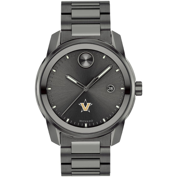Vanderbilt University Men's Movado BOLD Gunmetal Grey with Date Window Shot #2