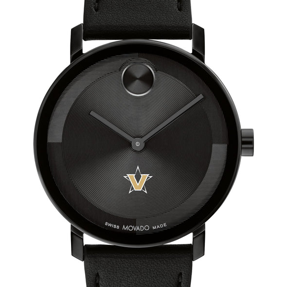 Vanderbilt University Men's Movado BOLD with Black Leather Strap Shot #1