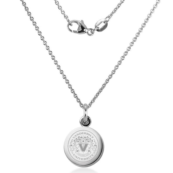 Vanderbilt University Necklace with Charm in Sterling Silver Shot #2