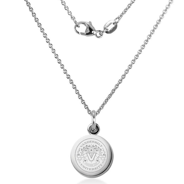 Vanderbilt University Necklace with Charm in Sterling Silver Shot #2
