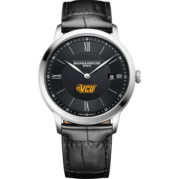 VCU Men's Baume et Mercier 40mm Classima Quartz Watch with Black Dial & Black Leather Strap Shot #2