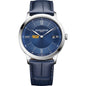 VCU Men's Baume et Mercier 40mm Classima Quartz Watch with Blue Dial & Dark Blue Leather Strap Shot #2