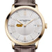 VCU Men's Baume et Mercier 40mm Gold PVD Classima Watch with Silver Dial & Dark Brown Leather Strap